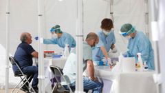 Carpas donde se realizan las pruebas en Ordizia