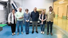Ana Bel�n Santiago, Fernando Abraldes, �ngeles V�zquez, Moncho Fern�ndez, Rosa Carballo y Fernando Carreira, en la lonja de Ribeira