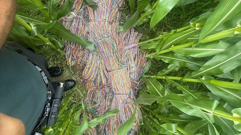 Cable de cobre incautado por la Guardia Civil en Asturias