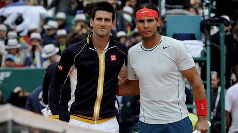 Rafael Nadal y Novak Djokovic, minutos antes de disputar la final.