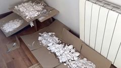 Muestrario. Los agentes y la empleada del hotel se toparon con los cinco kilos de coca�na secando al lado del radiador, que emanaba unas�altas emperaturas y un fuerte hedor qu�mico que dificultaban permanecer en la estancia.