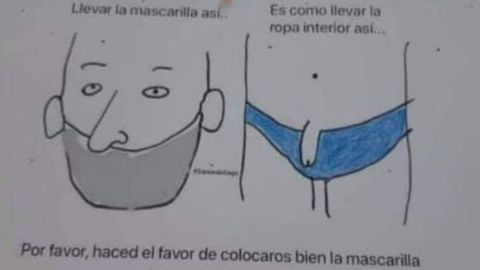 Cartel colgado en un aula del IES Isla de la Deva, Castrilln