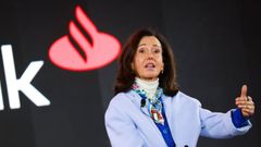 Ana Botn, CEO del Banco Santander, durante una conferencia de prensa el pasado febrero en Mxico 