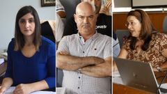 De izquierda a derecha, Leticia Santos, alcaldesa de Moaña (BNG), Félix Juncal, alcalde de Bueu (BNG) y Araceli Gestido, regidora de Cangas y presidenta de la Mancomunidade (BNG)