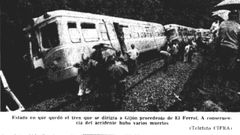 Imagen publicada por La Voz de Galicia del estado en que qued� el tren tras descarrilar en Covas