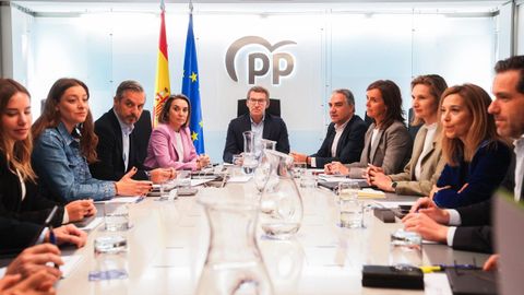 Feijoo presidi� este lunes la reuni�n del comit� de direcci�n del PP en la sede nacional del partido