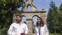 La ministra de Justicia, Pilar Llop, acompa�ada por el alcalde de Luarca, �scar P�rez, visita a los jardines de la Fonte Baxa, en Luarca, Asturias