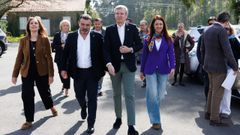 Alfonso Rueda, a su llegada a Mes�a para entregar los t�tulos de concentraci�n parcelaria