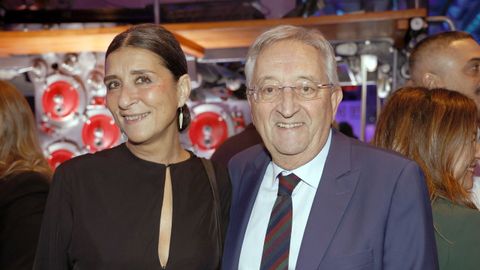 La directiva de Voz Audiovisual, Fernanda Tabarés, y el colaborador de la Voz de Galicia Uxía Labarta