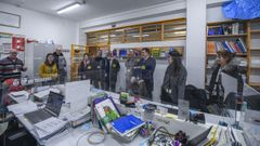 El conselleiro Rom�n Rodr�guez visitando esta semana el centro de educaci�n de la prisi�n de Teixeiro