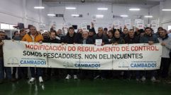 Movilizaci�n en Cambados del sector pesquero de las R�as Baixas en contra el cambio del reglamento de control de la pesca de la UE
