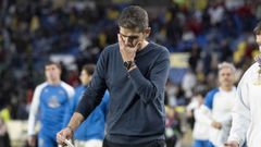 Antonio Hidalgo, en el descanso del partido del Deportivo en Gran Canaria.