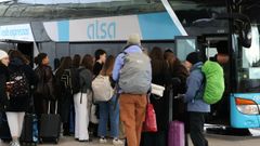 Autobuses en la estaci�n intermodal de Santiago