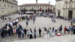 Colas para entrar en la catedral de Santiago en agosto del pasado a�o.