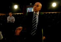Severino Pato en una presentaci�n en la sala de los cines Gran Arousa, de Vilagarc�a.