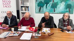 Presentaci�n del festival Cineduca del Ateneo con Ant�n Porteiro, Miguel Zabalza, Francisco Candela e Jos� Manuel Gonz�lez Herr�n