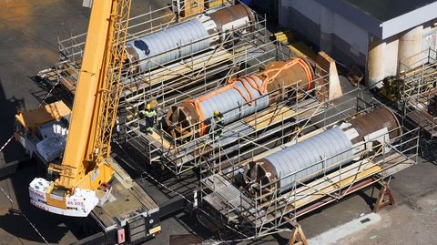 Partes de las estructuras de elica marina que fabrica Navantia Fene