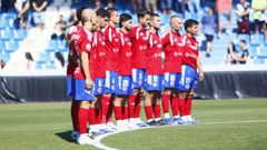 Formacion de la UD Ourense en un desplazamiento de este curso