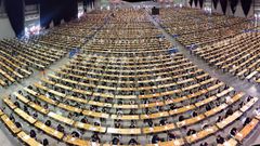 Foto de archivo de un examen de oposici�n de enfermer�a en Silleda