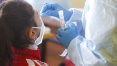 Imagen del cribado realizado el pasado mi�rcoles en el centro educativo con ni�os de Primaria