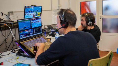 Realizaci�n de la prueba en la piscina de Caldas