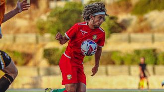 Martim Tavares, en un entrenamiento con el Mar&iacute;timo de Funchal