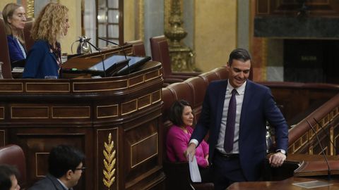 El presidente del Gobierno, Pedro Snchez, en la sesin plenaria de este martes en el Congreso