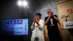 Los l�deres de EH Bildu celebrando los resultados