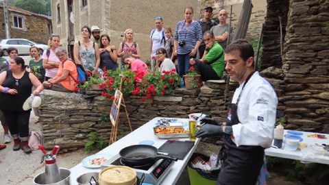 Una demostracin gastronmica con setas en una edicin anterior del festejo, celebrado por ltima vez en el 2019