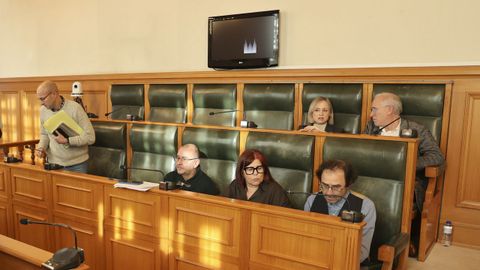Gonzalo Muos (abajo a la izquierda) y Marta Abal (en la fila de arriba) protagonizaron el rifirrafe de la sesin