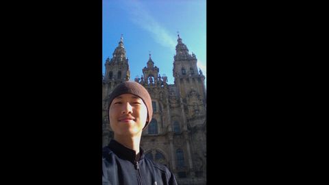 Foto del coreano�Jaemun Ju del a�o 2012, cuando hizo el Camino de Santiago