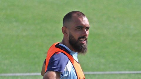El futbolista del Celta Borja Iglesias, en un entrenamiento.