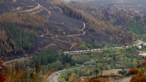 La v�a sufri� varios cortes en ese tramo por los incendios del pasado verano