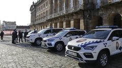 El alcalde de Santiago, Xos� S�nchez Bugallo, presidi� el estreno de los nueve nuevos coches patrulla de la Polic�a Local