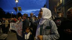 Concentraci�n por Palestina en el Obelisco de A Coru�a.