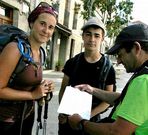 Peregrinos del Camino de Invierno de paso por Chantada.