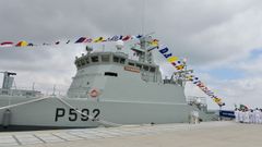 Buque patrulla de la Marina portuguesa NRP Mondego.