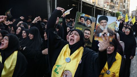 Una simpatizante de Hezbol en Beirut.