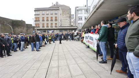 Protesta de miembros de Agromuralla y de Gandeiros da Suprema contra el acuerdo con Mercosur  