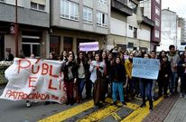 Estudiantes del Parga Pondal se manifestaron contra la reforma educativa.