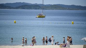 Playa de Silgar, en Sanxenxo, a la entrada de la r&iacute;a de Pontevedra