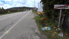 Vista de la recta de Coru�o, en Llanera, donde este lunes un joven de 22 a�os ha fallecido al ser atropellado por un conductor sobre el que pesaba una orden de detenci�n e ingreso en prisi�n y que hu�a de la Polic�a tras saltarse un control.