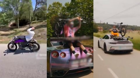 Dos j�venes imputados por hacer abdominales cuando iban en coche y moto
