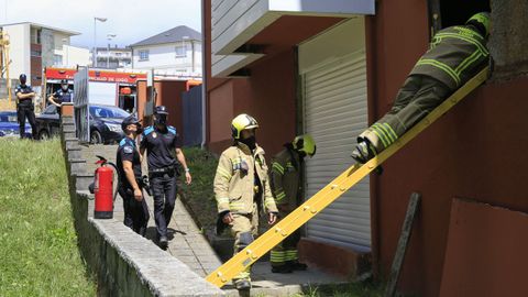 Una actuacin de los Bomberos, en Lugo. 