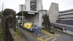 Entrada del servicio de urgencias del hospital Montecelo, en Pontevedra