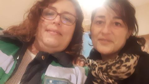 Cristina Rita Rodr�guez Garc�a junto a su acompa�ante de Oviedo Te Cuida