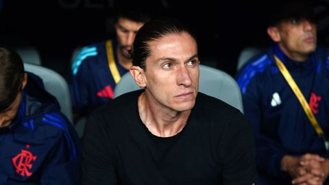 Filipe Luis, durante un partido como t�cnico del Flamengo