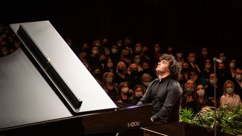 Mart�n Garc�a, en pleno recital en el Philharmonic Concert Hall de Varsovia durante el 18.� concurso Chopin.