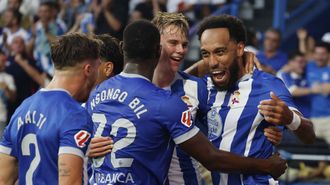 El Deportivo celebra su primer gol en Primera Divisi�n ocho a�os despu�s