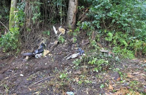 Lugar del monte en el que el mi�rcoles aparecieron los restos �seos. 